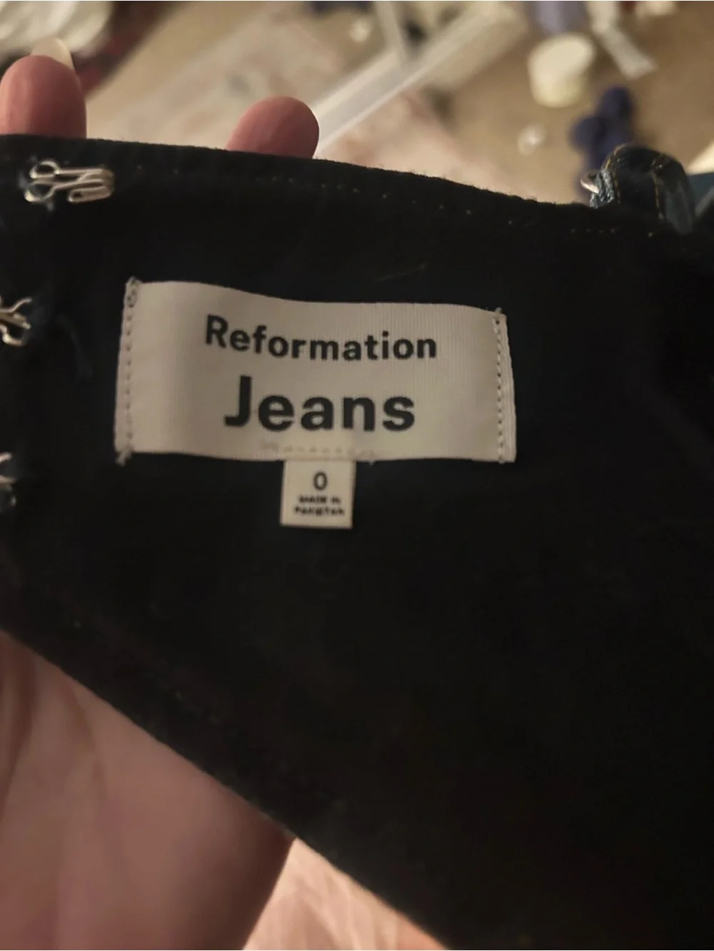 Reformation Daphne Denim Jumpsuit size 0